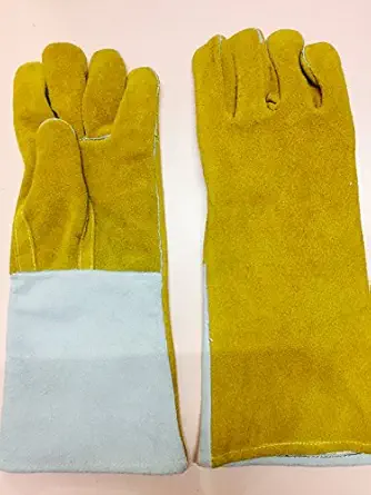 Unique Industrial Heavy Duty Welding Leather Gloves With Inner Lining,Kevalar Stitched, 14