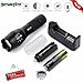 Produktbild Internet Taschenlampe 4000 Lumen 5 Modi G700 LED Zoom XM-L T6 x 800 militärische Qualität, Fahrrad-Licht + 18650 3000 mAh Akku wiederaufladbar + Ladegerät + unterstützt Batterien AAA + Fahrrad-Clip