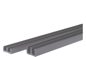 Bubbacare SimpArt PROHEIM Glasführungs-Profil Set Oben + unten E-Profil für 4 mm Glasstärke Glasführungs-Schiene Führungs-Schiene für Terrarien Führungsprofil, Farbe:Grau, Länge:100 cm