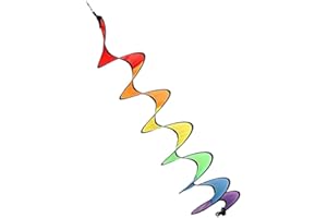 EASNEA Spiral Windmill Windsocks Rainbow Curlie Wind Twisters - Hot Air Balloon Accessories, Camping Tent Decor, Garden Festival Ornaments