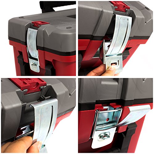 Keter Werkzeugkasten 25″ Hawk Karre rot grau Werkzeugkoffer Trolley Rollen - 6