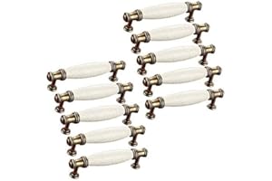 E EBETA Boutons de portes céramique poignées de meubles, Poignée Bâton De Porte Meuble, Cusine Poignée barre de porte d'Armoire avec Vis Distance de trous 128mm (C-128 mm)