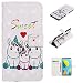 Produktbild HopMore Lederhülle Huawei Honor 9 Lite Leder Hülle Schutzhülle mit Kartenfach Klappbar Kreativ Muster Silikon Bumper Ledertasche Handyhülle Stoßfest Dünn Cover Case - Einhorn Familie