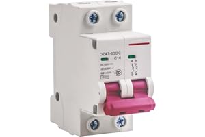 MITENING Magnetotermico DC Mini Disyuntor Fotovoltaico: 2P DC 1000V 16A Interruptor De Circuito, Protección Solar Para Sistemas De Generación De Energía Pequeños Y Solares