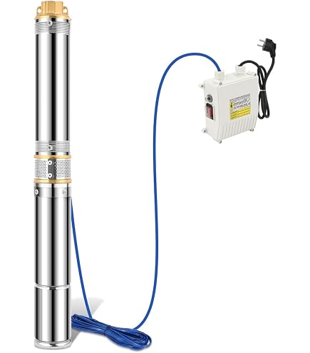 NAIZY Tiefbrunnenpumpe 750W 1HP Tauchpumpe Brunnenpumpe mit 4000L/h Fördermenge Rohrpumpe Schaltautomatik Gartenpumpe 4 Zoll mit 20 m Verbindungskabel NAIZY Tiefbrunnenpumpe 750W 1HP Tauchpumpe Brunnenpumpe mit 4000L/h Fördermenge Rohrpumpe Schaltautomatik Gartenpumpe 4 Zoll mit 20 m Verbindungskabel