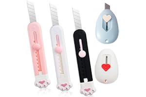 YEHUIMEI 5 Piezas Mini Cutter,Abrecartas Cortador de Caja, Cuchillo Retráctil Portátil, Cortador de Caja Retráctil, Portátil Retráctil Cuchillo Utilitario, Kawaii Papeleria,Papeleria Kawaii Cute