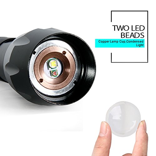 Jagd Taschenlampe ROTLICHT+WEIßLICHT 1000lm Wasserdicht Einstellbarem Fokus mit 1 X ULBRE 3,7V 2300mAh 18650 Akku für Jagd, Wandern, Camping, Höhlenforschung, Nachtfischen - 2