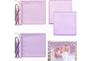 Okueejur 2 Pcs Satin Bassinet Sheet Baby Hair Protect Soft Silk Feeling Sheet Baby Bassinet for Rectangle Cradle Pad Mattress Newborn Infant (Pink+Purple)