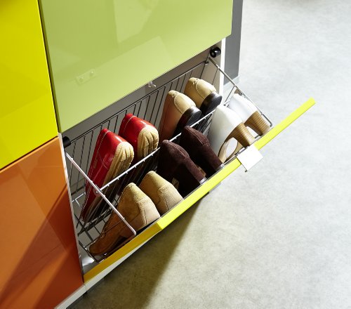 Germania 3262-84 Schuhschrank (Korpus) mit 4 Metallschuhkörben Colorado in Weiß, 53 x 174 x 30 cm (BxHxT) - 3