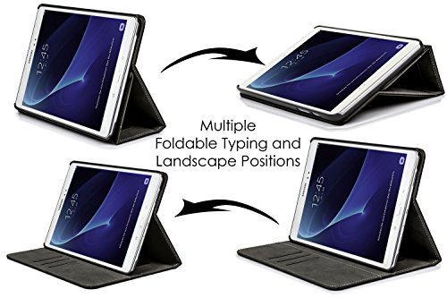 Forefront Cases® Samsung Galaxy Tab A 10.1 SM-T580 Leder Hülle Schutzhülle Tasche Smart Case Cover Stand – Rundum-Geräteschutz und intelligente Auto Schlaf / Wach Funktion inkl. Eingabestift und Displayschutz - 5