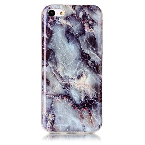 XiaoXiMi Funda iPhone 5C con Textura de M  rmol Carcasa de Silicona Slim Soft TPU Silicone Case Cover Funda Protectora Carcasa Delgado Ligero Caso Suave Flexible Casco Anti Rasgu  os Anti Choque para iPhone 5C - Gris