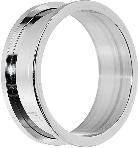 Stainless Steel Ear Tunnel, Ear Stretcher Flesh Tunnels Set 1.6-16mm Black and Silver by SHOKK