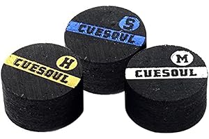 CUESOUL 10mm Snooker Pool Cue Tips - Premium Pigskin Leather & 6 Layers Laminated Design, Glue-on Tips for Snooker Pool Cue Stick, Professional Hardness Moisture Proof Cue Snooker Accessories