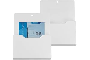 VVHFXD Lot de 2 porte-documents magnétiques, porte-documents A4, porte-papiers,Rangement fournitures de bureau,Porte-stylos magnétiques, Porte-papiers magnétiques,Porte-documents avec aimants puissants,Blanc