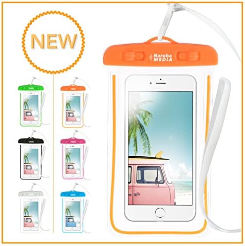 Naruba Media IPX8 Waterproof Case, Waterproof Case Bags for Documents, Credit Cards, Mobile Phones to 6 inch für|strand aktivitäten| Water sport| joggen| Kajaken etc