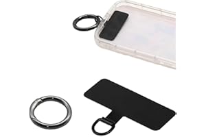 RYMAUP® Telefon-Halteband-Lasche, Schwarze Metall-Telefon-Lasche mit 1 Metallfederring, robuste tragbare Telefon-Lasche für Handy-Ersatzteile, Handy-Armband für Damen, Mann