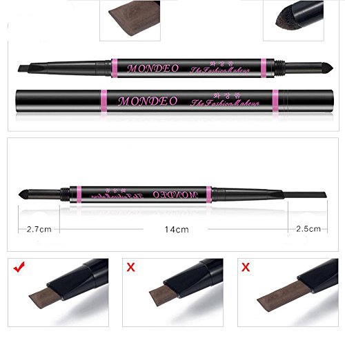 Augenbrauenstift 3D Eyebrow Liner Eyebrow Pen Soft Kaffee / Eye Brow Pencil Automatisch Wasserdicht Gedrehte Make Up Stift Augenbrauen-Stift(zwei Kopf),Augenbrauenstift + Augenbraue Pulver,Doppelzweck Dauerhaften Natürlichen Eyeliner Augenbraue Pulver Wasserfeste Make-up stift,Wasserdicht, Anti-Schweiß, natürlich dauerhaft,Nicht blühend,2PC(Dunkel Kaffee + Licht Kaffee) - 5