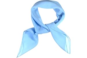 WESTEND CHOICE Square Chiffon Scarves Women Plain Neck Scarf 50s Retro lightweight Bandana Wrap Square women's scarves 65 x 65 cm