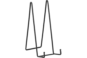 DIDUDIDU Support Assiette Porte Assiette Chevalet - Présentoir Chevalet pour Assiette Décorative - Support Cadre Photo en Métal - Chevalets de Table pour Assiettes Extra Grandes - Noir - 2 Pièces - 30,5 cm