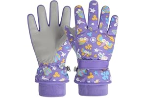NEWTIC Gants d'hiver pour Enfants,Gants de Ski Enfants Chaud,Gants de Ski Enfants Rembourré, étanche et Coupe-Vent aux garçons et aux Filles âgés de 3 à 6 Ans