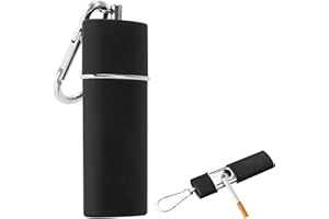 LONGHONEYSONG Pocket Ashtray for On the Go Travel Ashtray Mini Portable Ashtray for On the Go Odour-Proof with Lid Ashtray to Go Black Matt