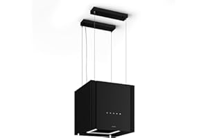 ‎KLARSTEIN Klarstein Velaire Dunstabzugshaube Deckenhaube 40 cm - A++ Energieklasse, 601 m³/h Luftstrom, Touch-Bedienung, LED, Liftfunktion, Leise, Abzugshaube, Schwarz