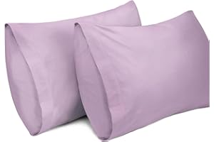 Lirex 2-pak poszewek na poduszki, 100% bawełna oddychające poszewki na poduszki, 50 x 75 cm, jasnofioletowy