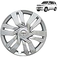 Prigan Wheel Cover for TUV 15 Inch Silver Wheel Cap (Available in 15 Inch) (Set of 4 Pcs) (Press Fitting) Model- IDTEC Silver-15
