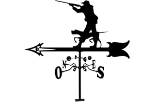 Arthifor -Veleta de Viento para Tejado con Silueta de Cazador,Negro Mate, 90 x 96 cm (21073)