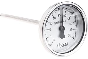 BYUTFA Rohrthermometer 50/100/150/200/300 ℃ Bimetall-Thermometer Metall-Temperaturüberwachungsmessgerät für den industriellen Einsatz in Rohrleitungen