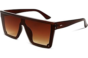 FEISEDY Occhiali da Sole Quadrati da Donna Uomo Senza Montatura Grandi Oversize Occhiali a Specchio con Protezione UV400 B2470