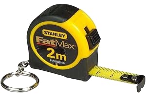 STANLEY FATMAX 2M (13 mm bred) nyckelring måttband | Bladbredd 13 mm, klass II noggrannhet, Tru-Zero-krok, 90 cm förlängning