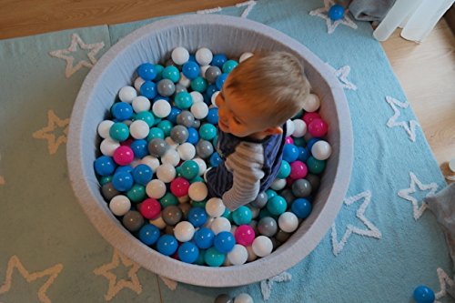 Bällebad Ballpool Kugelbad Bällchenbad Bällchenpool Kinder Pool mit 150 Bällen (Farbe der Bälle: weiß,grau, türkis) - 9