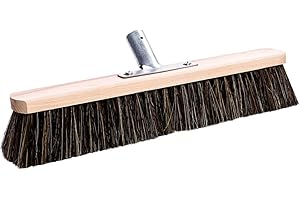 ASKON Saalbesen Synthetik oder aus Roßhaar - mit Metallhalterung, ohne Stiel - 40-80cm breit - Straßenbesen - Kehrbesen - Werkstattbesen (Roßhaar 40 cm)