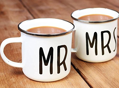 Mr & Mrs Becher aus Emaille, Kaffeetassen, - 3
