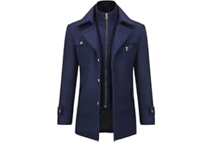 Allthemen Cappotto da Uomo in Lana Trench Slim Fit da Lavoro Corto Business Trench Coat Soft Touch Calda Invernale Coat