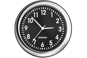 Horloge pour Voiture, Autocollant Rond d'horloge analogique de Quartz de Tableau de Bord de Voiture, Mini horloges Lumineuses de Quartz décoration, Voiture Ornements Tableau de Bord décoration, Noir