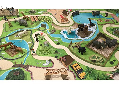 Tierpark / Zoo Spielmatte (Spielteppich) für das Kinderzimmer – SM04 – Maße: ca. 150 x 100 cm - 2