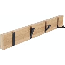 Lot De 2 Porte-manteaux Muraux En Bois Et Acier - 5 Crochets Chacun, Pour Entrée, Salle De Bain, Chambre - 8