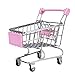 Produktbild Homyl Mini Metall Einkaufswagen Gitterwagen Warenkorb, Kinder Kaufladen Rollenspielzeug - Rosa