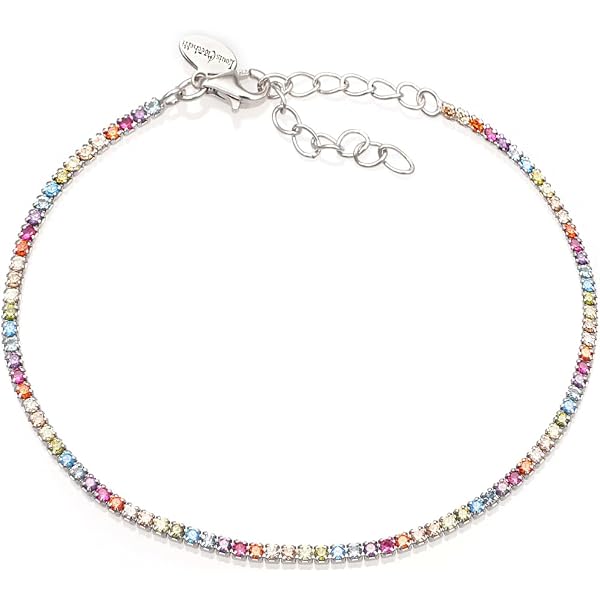 Bracciale Tennis Donna Bronzallure - Cubic Zirconia Blu Degradé - Made In Italy - Regalo Elegante Per Compleanni, Anniversari, Festa Della Mamma