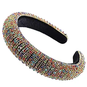 Womens Pearl Crystal Rhinestone Wide - Edge Headband-Haimeikang Hair Hoops for Women Ribbon Headband Girls (One size, Style 12)