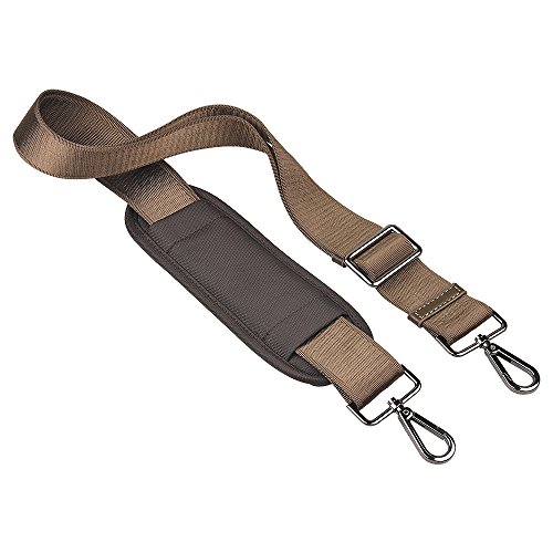Qishare Universal Ersatz Schultergurt Abnehmbare weiche gepolsterte verstellbare Gürtel mit Metall Swivel Haken für Gepäck Duffel Computer Taschen Laptop Fall Crossbody-Tasche (Khaki,150cm)