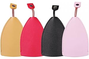DONGKER Ausziehbares Schlüsseletui, 4 Stuck PU-Leder Unisex Schlüssel Tasche, Tragbarer Autoschlüsselhalter für Autoschlüssel, Kreatives Schlüsseltasche für Männer und Frauen