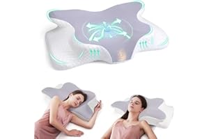 DEUKNICE Memory Foam Pillow, Orthopedic Cervical Pillow, Head Support Cushion, Ergonomic for Side Sleeper, Superior Comfort for Neck Shoulder Pain Sleeping Gray