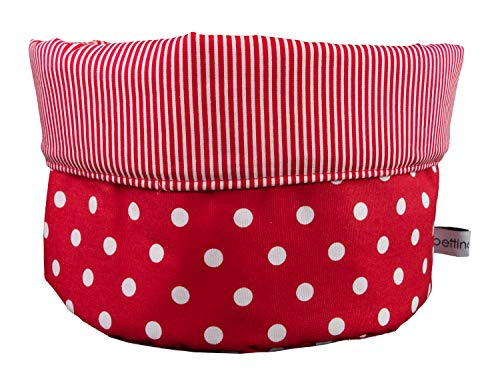 bettina bruder - Stoffkörbchen Punkte Streifen rot weiß Ø ca. 18 cm - Brotkorb Utensilo