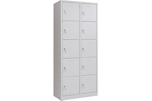 furni24 Schließfachschrank Schließfach Wertfachschrank Personalschrank Wertfach Spind 190 cm x 80 cm x 45 cm grau RAL 7035 **fertig montiert** Verschiedene Ausführungen
