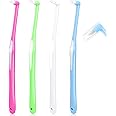 Sularpek 4 Pcs Interspace Toothbrush,Single Tufted Toothbrushes with Cover,Interspace Compact Soft Toothbrush,Slim Interspace Teeth Brush for Dental Cleaning for Sensitive Gums Deep Cleaning