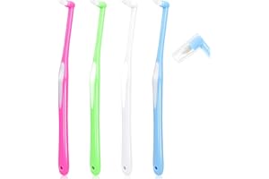 ‎SULARPEK Sularpek 4 Stück Tuft Zahnbürste, Einbüschelbürste mit Unabhängigen Schutzkappen, Weich Einbüschelzahnbürste,Zahnzwischenraumbürste für kieferorthopädische Zahnspangen und Brücken Detail Reinigung