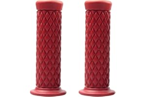 CGEAMDY 2 Stück Universal Motorrad Lenkergriffe Griffe, Anti-Rutsch Motorradgriffe Hochwertige Gummi Griffe, Motorrad Gummi Lenkergriff Für Roller Mopeds Quad(Weinrot)
